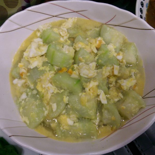 鹹蛋炒絲瓜：elin 一起做