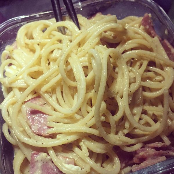 乳酪培根蛋意大利麵  [意大利人食譜] : huhu一起做