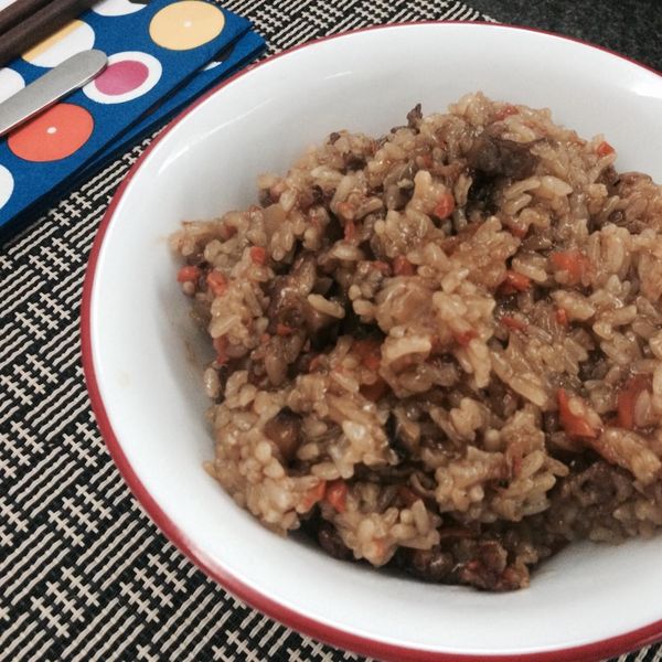 【大同電鍋料理】麻油香菇栗子油飯:hannah 一起做