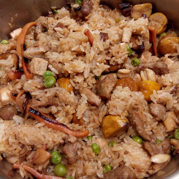 【大同電鍋料理】麻油香菇栗子油飯:錒琪琪 一起做
