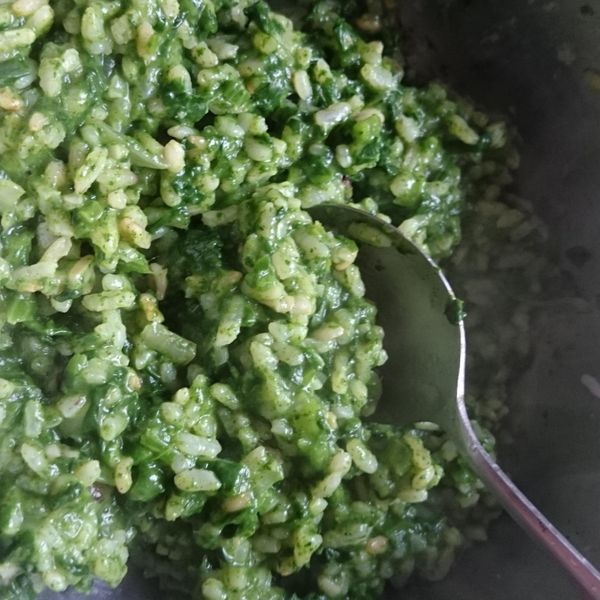 菠菜湯、菠菜燉飯：小昭 一起做