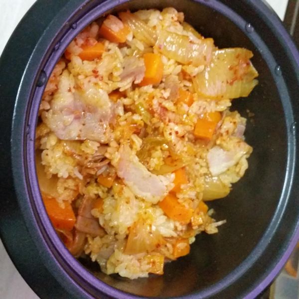超簡單電鍋泡菜飯：鮑花俏 一起做