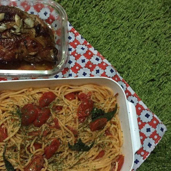 迷你番茄義大利麵：江中中 一起做