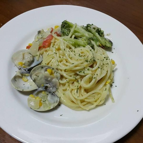 白醬蛤蜊義大利麵：彭彭 一起做