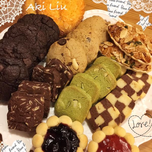 杏仁巧克力香酥餅乾 : Aki Liu一起做