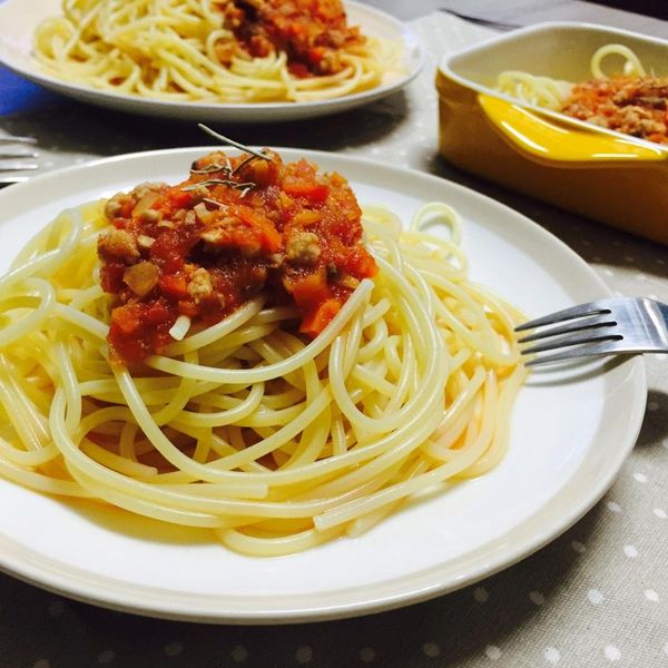 義大利肉醬麵：alexia 一起做