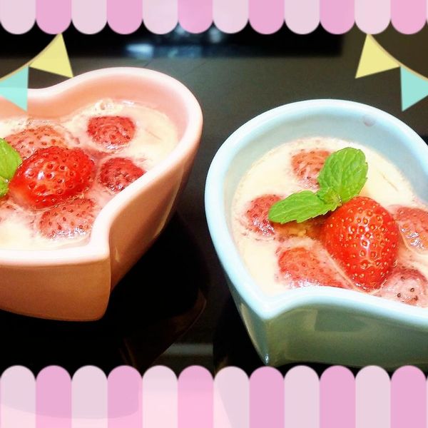 Mimi♥草莓蒸布丁【電鍋料理】 : 陳小宥一起做