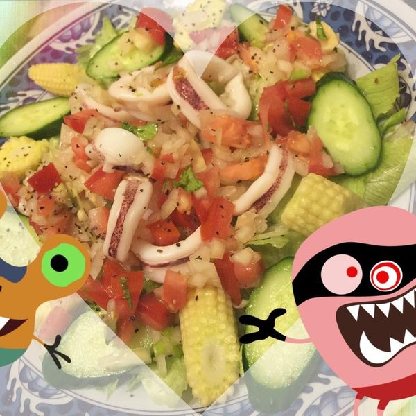 魷魚莎莎醬沙拉：wen wen 一起做