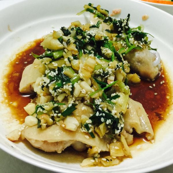 芝麻蔥花淋雞 : San Fong一起做