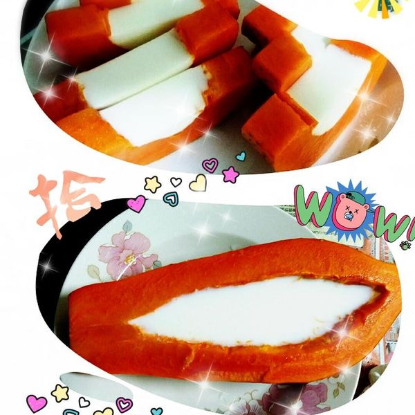 木瓜牛奶凍：辛玉君 一起做