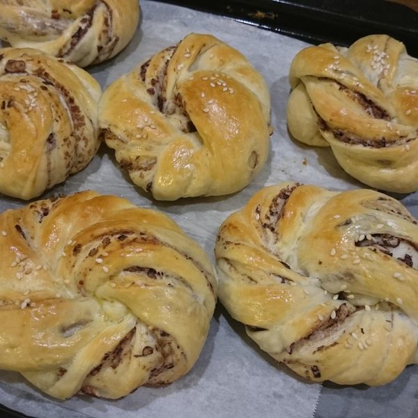 紅豆麻花麵包捲：Sonja Liao 一起做