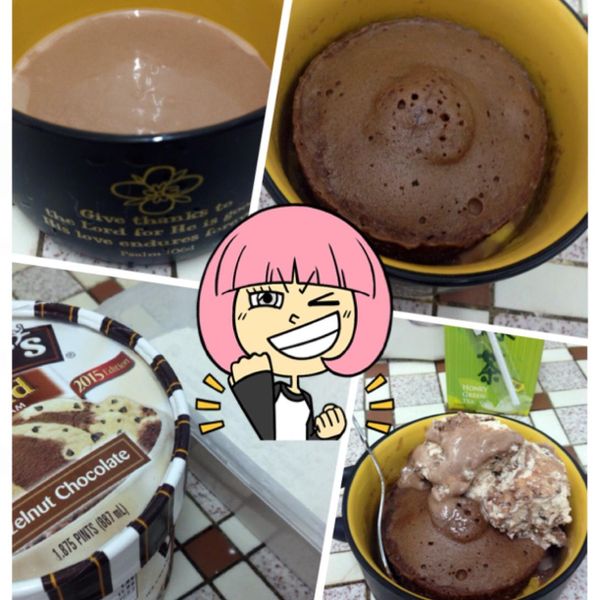 不用三分鐘！冰淇淋變蛋糕 - 微波爐版 : fk225一起做