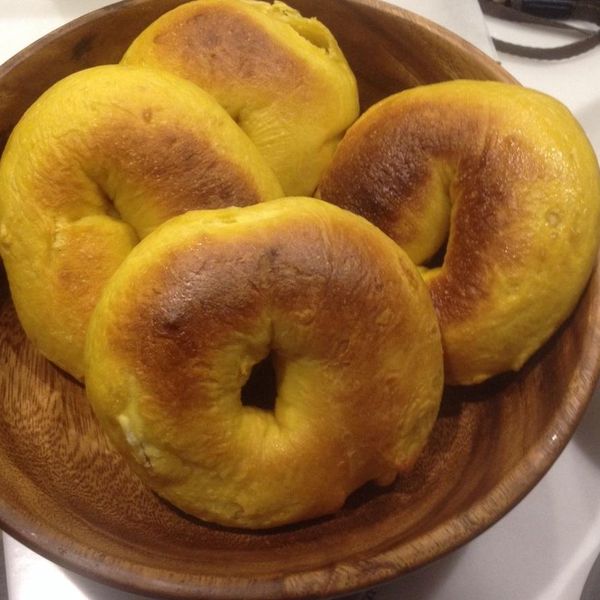 [阿妮塔♥bread] 南瓜貝果。：Yuan Ting Liao 一起做