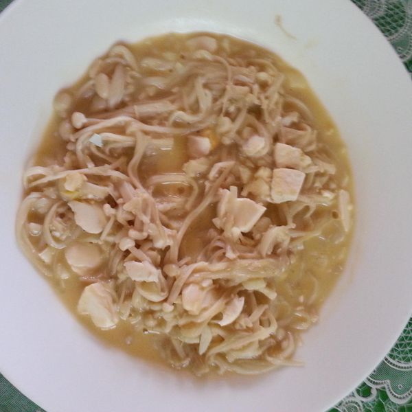 鹹蛋炒金針菇 : 佳茜一起做