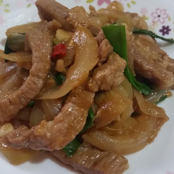 洋蔥沙茶肉片 : 喵喵一起做