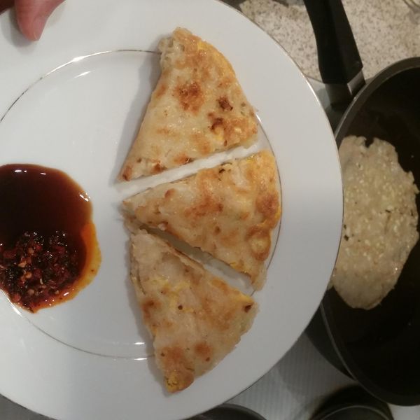 蛋餅【免揉麵團】：katrina 一起做