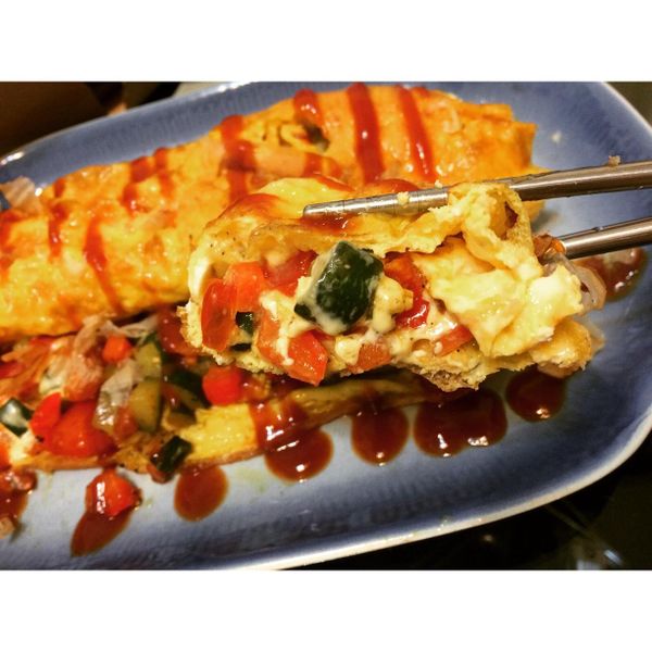 吻仔魚蔬菜歐姆蛋:Lynn 一起做