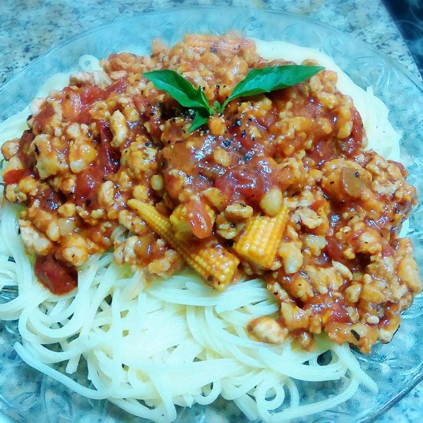 蕃茄肉醬義大利麵 : 阿雅一起做