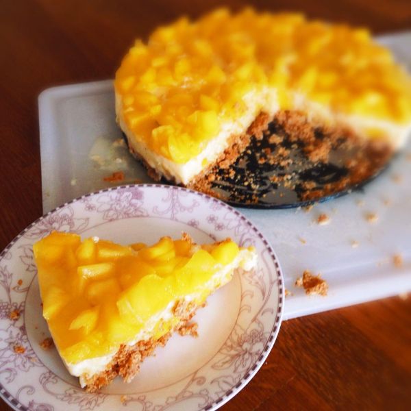 芒果慕斯凍餅 [免烤箱] : Candy Deng一起做