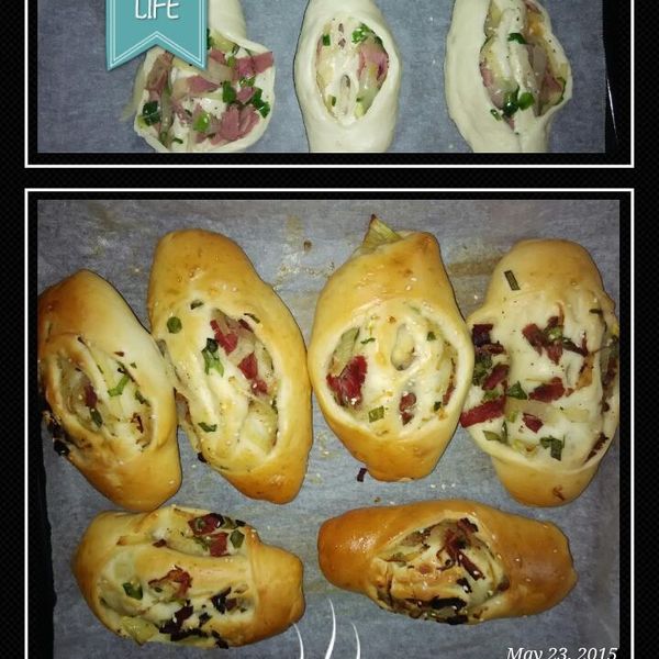 甜式麵包-蔥花麵包&義式火腿玉米麵包&椰子葡萄乾麵包：Umey 一起做