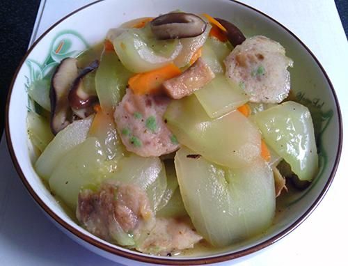 [瓜果類]大黃瓜炒貢丸：Liao Genie 一起做