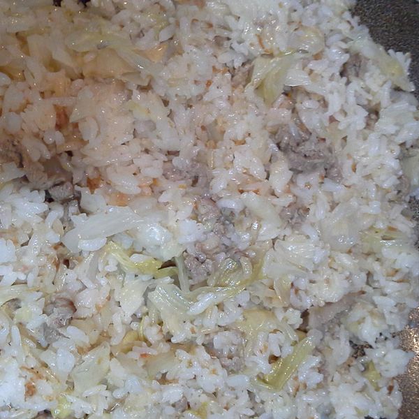 lanni  香甜高麗菜飯：王怡婷 一起做