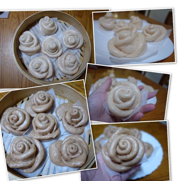 玫瑰花饅頭 : Chloe  Huang一起做