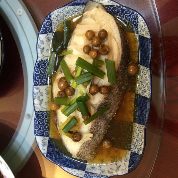 清蒸破布子鱈魚：楊雅雯 一起做