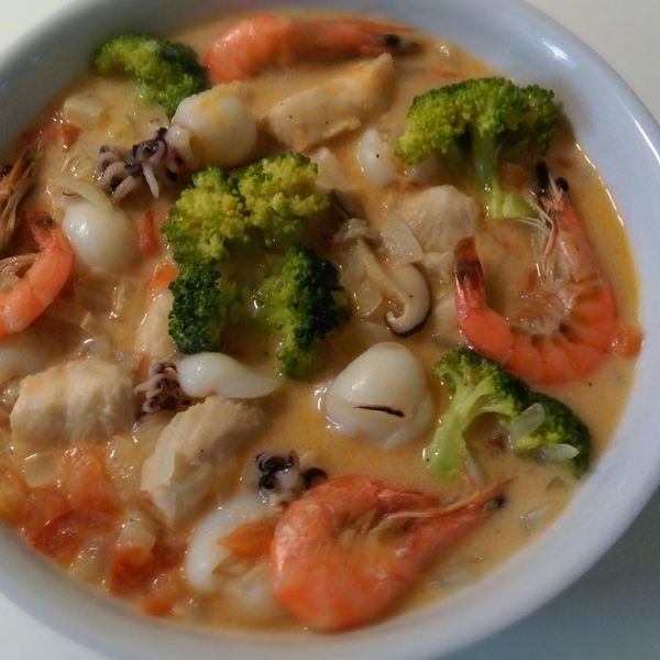 [湯品] 海鮮巧達濃湯：Ruby Shu Ruby 一起做