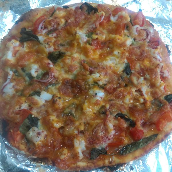 手工岩烤Pizza : 黃瑛一起做