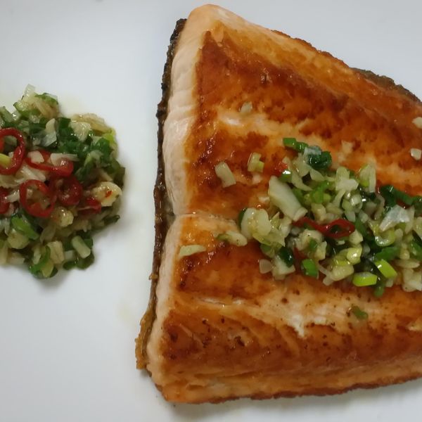 椒鹽鮭魚:蔡妹 一起做