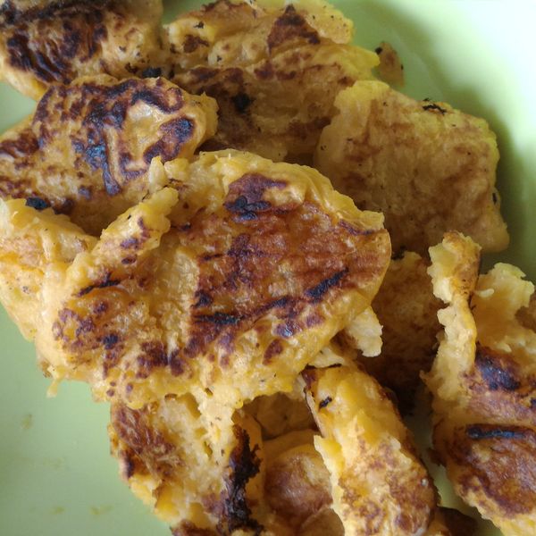 寶寶版早餐：南瓜蛋黃煎餅 : 小岫子一起做