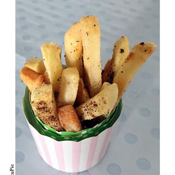 免油炸! 烤箱烤出香噴噴地瓜薯條 : evelyn一起做