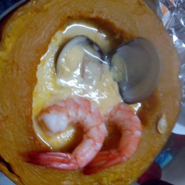 南瓜海鮮蒸蛋_電鍋料理 [18食堂]：機品伃 一起做