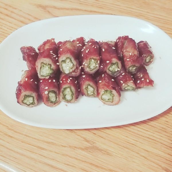 秋葵肉捲 : Perry Liao一起做