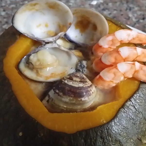 南瓜海鮮蒸蛋_電鍋料理 [18食堂]：莊玉羽 一起做