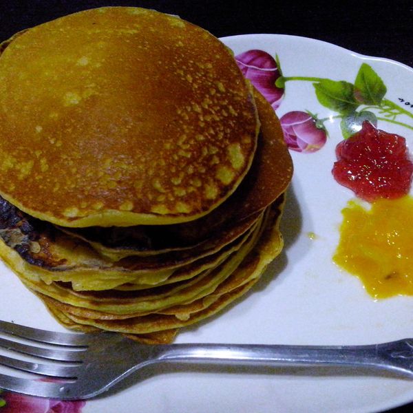 芒果鬆餅：粉萌 一起做