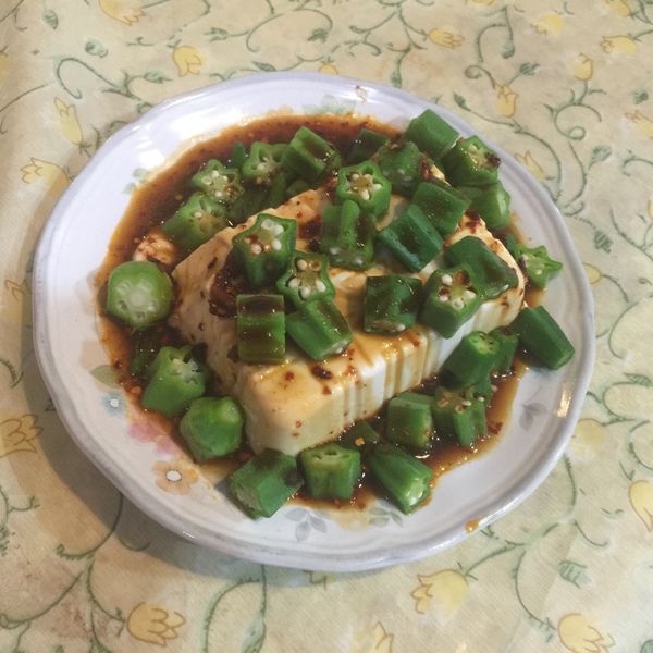 韓式醋辣醬拌秋葵蛋豆腐 : Jessie Lee一起做