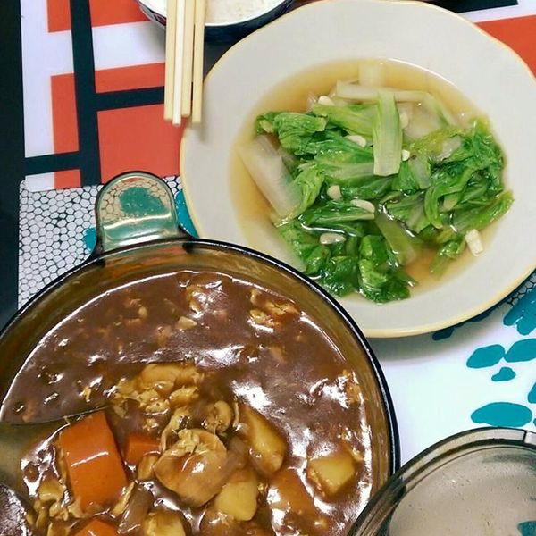 蘋果咖哩雞飯：MM 一起做