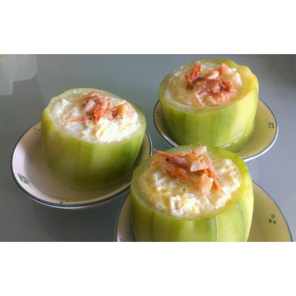 一菜二吃之絲瓜盅蒸蛋：Abby 一起做