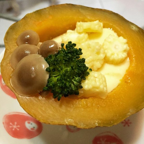 南瓜海鮮蒸蛋_電鍋料理 [18食堂]：Amber 一起做