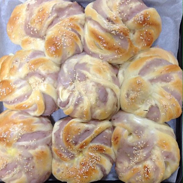 原味香芋麵包 : 梅子一起做