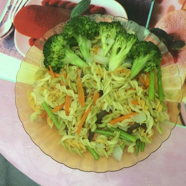 Mimi♥田園義大利麵(素食) : 大頭沛一起做