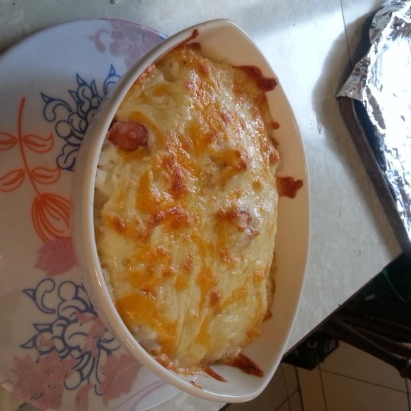 香腸焗烤燉飯(家庭版) : banana一起做