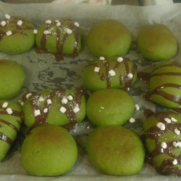 ちぎりパン 大眼仔的抹茶紅豆麵包：侯其彣 一起做