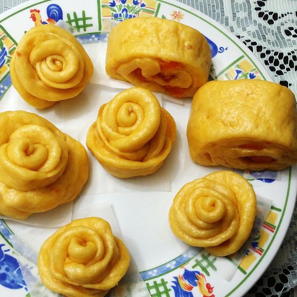 玫瑰花地瓜饅頭 : 江筱筑一起做