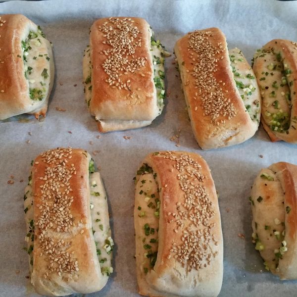 烤蔥餅~(國際牌2000T)：w_sabrina28 一起做