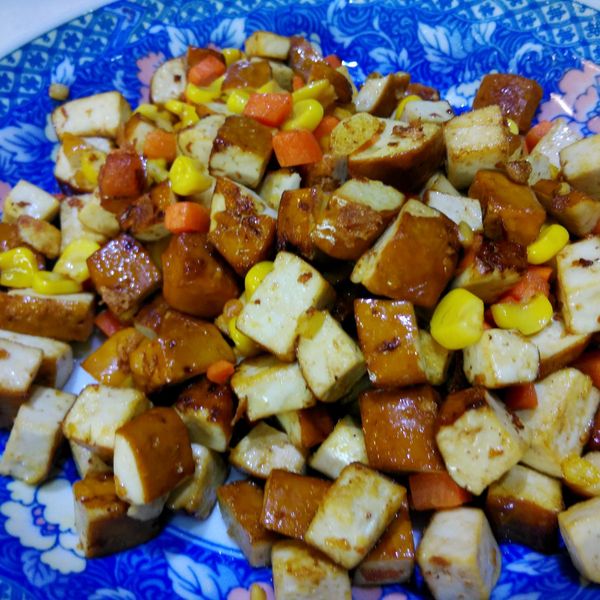 玉米炒豆干 : roro一起做