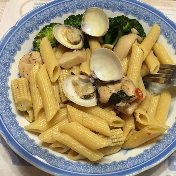 蒜香義大利麵(6人份)：Pei Kao 一起做