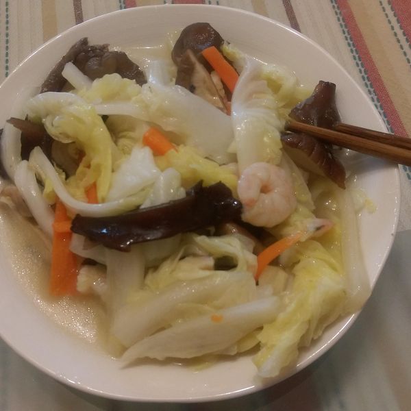 清炒大白菜(奶油白菜)：Yong-Qing  Huang 一起做